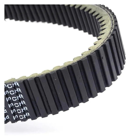 High Performance Transmission V Drive Belt For Ski-Doo Expedition 1200 Le Se Snowmobile close-up view, showing rubber texture and teeth design.