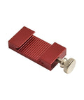 Ruler Stop Fence For Precision Marking And Quick Straight Lines, 20mm Spacing With 26mm Block, Steel Construction, Adjustable Groove And Locking Screw, Built Tough And Easy Setup For High Accuracy Projects. Red steel ruler stop fence with locking screw
