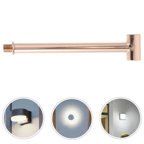 T Shaped Wall Lamp Accessory Kit With M10 Threaded Hollow Iron Tube For Commercial Spaces And Offices, Go To Pro Grade Lighting Fixture Stem That Resists Deformation And Keeps A Sleek Look., rose gold hollow iron wall lamp stem