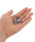 Hand holding stainless steel pins from Pro Grade 110 Piece Stainless Steel Watch Spring Bar Pins Replacement Kit With Quick Release Springs For Secure Strap And Band Link Repair, Heavy Duty Tool Set