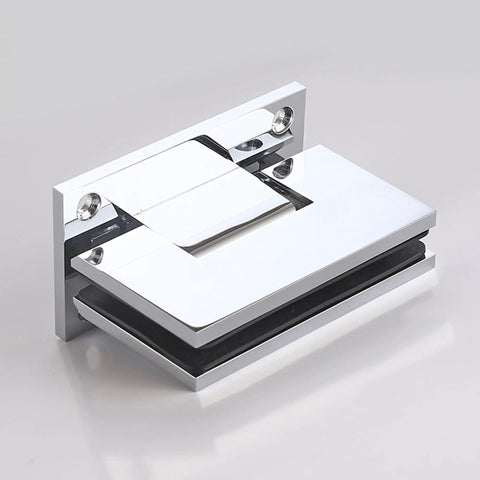 Hella Sturdy Brass Shower Door Hinges For Bathroom Glass Rock Solid Heavy Duty Clamps Fit Up To Half Inch Tempered Panel smooth chrome design