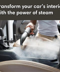 Heavy Duty Steam Cleaner Beast Features A 410 Cc Engine Packing 72 Psi For Continuous Cleaning Power in use on car interior.