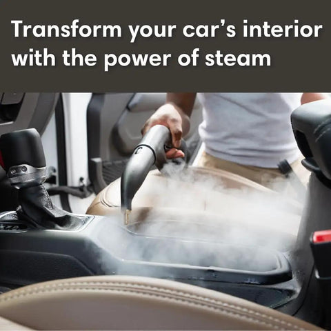 Heavy Duty Steam Cleaner Beast Features A 410 Cc Engine Packing 72 Psi For Continuous Cleaning Power in use on car interior.