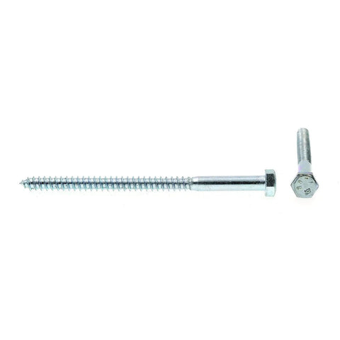 Hex Lag Screws 5/16 In X 5 In Prime-Line A307 Grade A Zinc Plated Steel Heavy Duty Wood Screws with Hex Bolt Head and Deep Threads