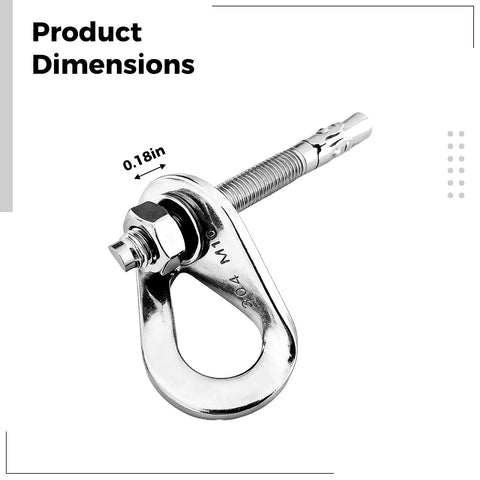 Rock Solid Climbing Bolt Hangers With 8 Expansion Bolts, 16 Pcs M10 Anchor Point Gear For Rock Climbing, 304 Stainless Steel Set