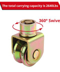 4 Pack 2.5 Inch Sliding Gate Wheels With 360 Degree Rotational Stem And V Groove Caster For Foldable Gates, Heavy Duty 2640 Lbs Total Capacity