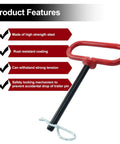 Three Eighths By Four Inch Trailer Tow Hitch Pin And Clip In Red For RVs, Tractors, And Lawn Mowers with product features