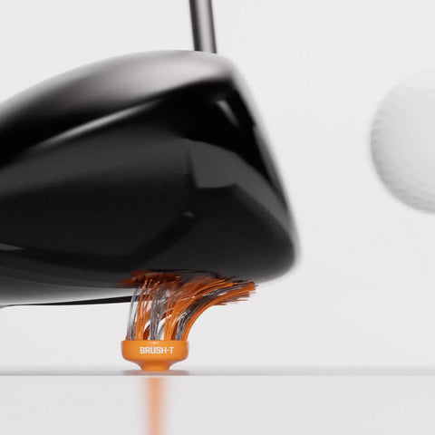 Unbreakable Premium Plastic Golf Tee under club head during swing, consistent height, perfect gift, multiple sizes available