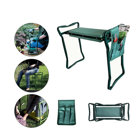 Garden Kneeler Seat 2 In 1 Folding Garden Bench With Handles And Foam Pad Easy Fold Portable Kneeling Pad For Gardening