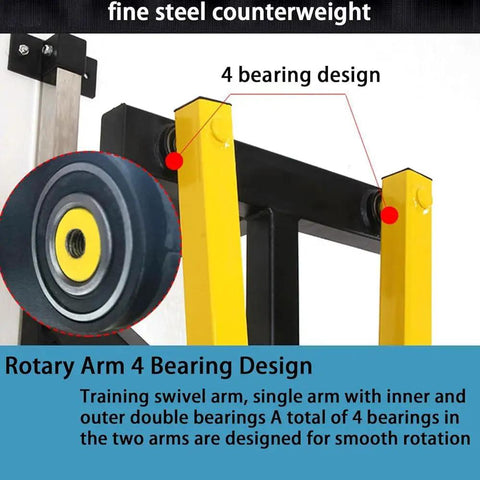 Shoulder Trainer Wall Mounted Arm Raise Equipment 4-bearing rotary arm design for smooth motion in home gyms.