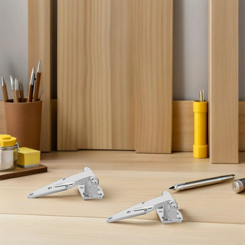 Concealed Zinc Alloy Door Hinge Set, Heavy Duty Hidden Hinge for Industrial Use, Adjustable No Show Mount, Ultra Durable Zinc Alloy Hardware for Commercial Fridges and Cabinets, 2 Pack on desk