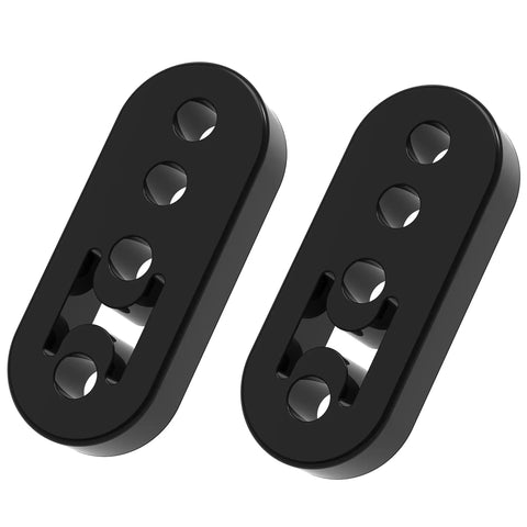 Heavy Duty Beefy Universal Rubber Exhaust Hanger 4 Hole Muffler Bracket for Cars Trucks SUVs Adjustable Insulator 2 Pack Black