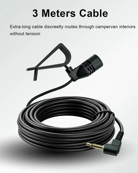 Universal Car Radio Microphone Replacement 3.5mm HD Voice Mic coiled with 9.84ft cable and clip for Kenwood Boss JVC Sony units