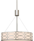 Modern Lattice Drum Pendant Chandelier 3 Light Hanging Light With Glass Diffuser In Brushed Nickel Finish Perfect For Living Room Or Dining Area Home Decor
