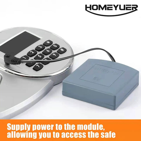 External Power Supply Box With 2.5mm And 3.5mm Jacks For Safe Boxes And Gun Safes, 4 AA Battery Holder, 6V Backup Power Source With Wiring