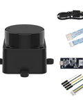 360 Degree 2D Lidar Distance Sensor Kit With 12 Meter Range And 10 Hz Scan Rate for smart obstacle detection, cables shown
