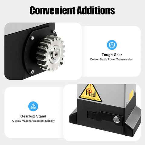 Automatic Sliding Gate Opener 750W Electric Gate Operator with gear and gearbox stand detail view