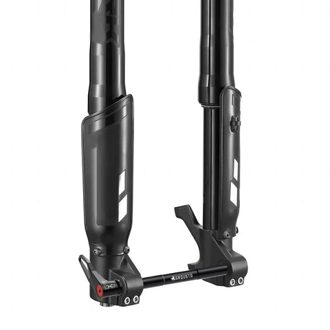1.5mm Thread Pitch Front Thru Axle For 15x110 RockShox Suspension Forks With Telescoping Rotating Handle, black with 6061 aluminum.