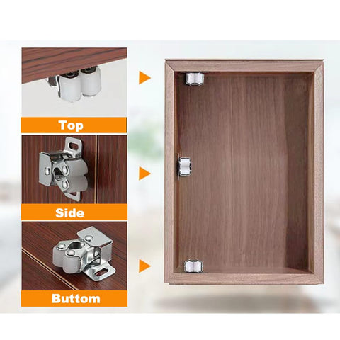 Six Pack Cabinet Latch With Double Roller Catch Hardware For Cupboard Closet Kitchen Cabinet Doors And RV Cabinets shown in use