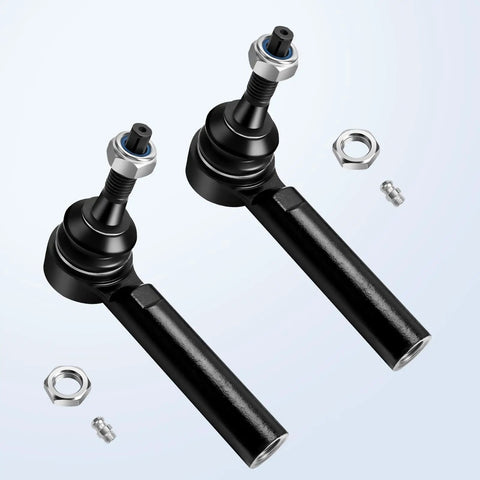 Chevy Silverado 1500 4Pc Front Inner Outer Tie Rod Ends Kit Direct Fit Replacement For 2007 2008 2009 2010 2011 2012 2013 Models Including Avalanche Suburban 1500 Tahoe And GMC Sierra Yukon 1500, two black tie rod ends with hardware