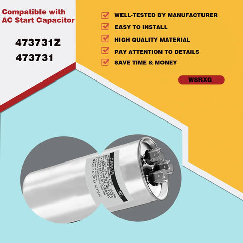 UltraTemp Heat Pump Capacitor Replacement For Air Conditioners And Pool Heaters, cylindrical design, connectors visible