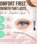 Image showing an eye and dropper with Beast Mode Strong Hold Lash Cluster Glue For Up To 4 Weeks, Waterproof And Sweatproof Adhesive.