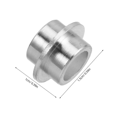 Close-up of an aluminum spacer from Durable Aluminum Inline Skate Spacers Kit 20 Pieces Self Centering Gasket Bearings And Bushings.