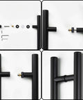 12-Inch Heavy-Duty 304 Stainless Steel Door Pull Handle For Interior And Exterior Use, Push Pull For Two-Side Glass And Barn Doors, Commercial Grade, Rust-Resistant, Black Finish.