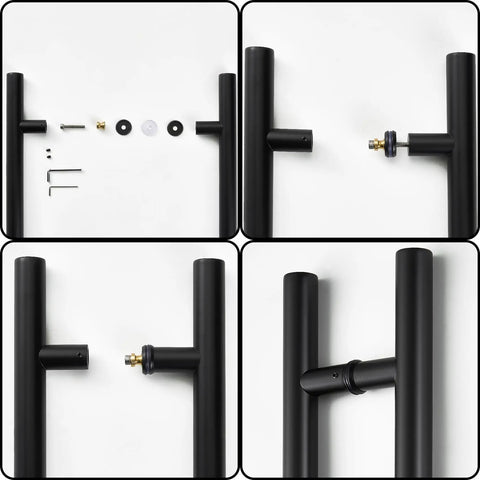 Built Tough 24 Inch Commercial Push Pull Door Handle In Grade 304 Stainless Steel With Anti Rust Coating And Rock Solid Mounting Standoffs For Office And Storefront Use