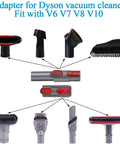 Flexible Extension Hose And Vacuum Attachments Kit For Popular Cordless Vacuums V11 V10 V8 V7 V6 DC74 DC62 DC59 DC44 Replacement Parts Dust Brush Set Bundle showing adapters and brushes