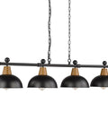 Four Light Pool Table Light For Seven And Eight Foot Tables 48 Inch Modern Billiard Hanging Lamp with hammered metal shades