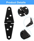Heavy Duty Black Iron Strap Hinges Set 6 Pack 2 Inch Hinges For Shed Cabinets Doors And Gates With Mounting Screws