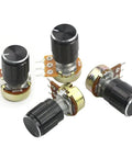 20 Pack High Quality B10K 10K Ohm Knurled Shaft Linear Rotary Potentiometers With Black Knob Kit WH148 Includes Nuts Washers Caps For Quick Precise Tuning