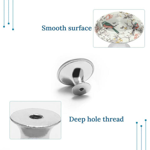 Round Cabinet Knobs With Screws For Dresser Kitchen And Bathroom, stainless steel knob shown with smooth surface and deep hole thread