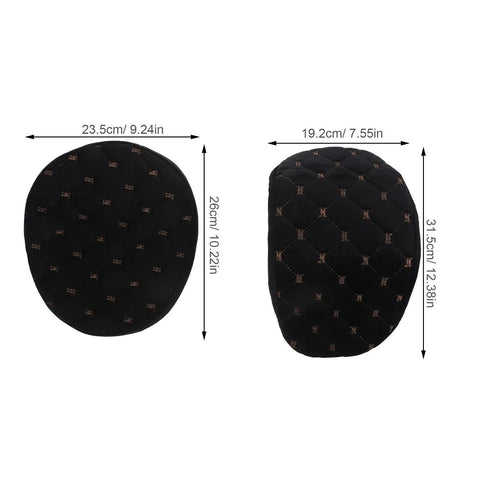 Winter Warm Plush Motorcycle Seat Cover For Electric Scooters And Motorcycles Black Insulated Saddle Cushion Padding dimensions shown