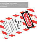 Heavy Duty Lockout Tagout Tags 10 Pack Built Tough For Real Job Sites Danger Do Not Operate Industrial Warning Tags durable PVC safety tag shown.