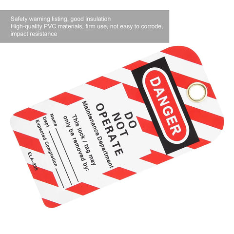 Heavy Duty Lockout Tagout Tags 10 Pack Built Tough For Real Job Sites Danger Do Not Operate Industrial Warning Tags durable PVC safety tag shown.