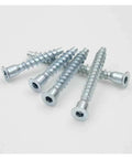 Close-up of Sturdy Stainless Steel Wood Screws Set With Hex Or Pozi Drive Countersunk Flat Head For DIYers Knock-Down Projects, Outdoor Ready