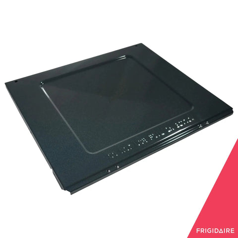 316400601 Oven Bottom Panel For Electric Ranges And Stoves Black Replacement part displayed from an angled view