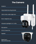 10X Zoom Dual Lens PTZ Security Camera With AI Auto Tracking And 2K HD Wireless Indoor Outdoor Surveillance System details