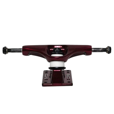 Red Lightweight Hollow 8.0 Inch Skateboard Trucks With 54mm Spitfire Burners Wheels And ABEC 5 Bearings, front view