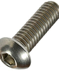 Heavy Duty M10 1.50 Thread Button Head Socket Cap Screws 40mm Long Stainless Steel ISO 7380 close-up view.