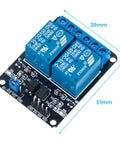 Six Pack Two Channel 5V Relay Module With Optocoupler For Arduino And Raspberry Pi Mega2560, dimensions 39mm x 51mm