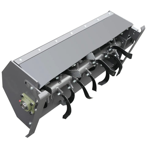 Bi Directional Tiller Attachment For Skid Steer Loaders And Mini Skid Steers A Backyard Boss Soil Cultivator, side view
