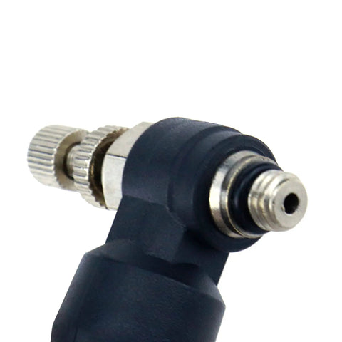 Close-up of Compact Quick Connect Air Hose Fittings Set 5 Pack 6mm Tube To M5 Male Thread Push In Connectors for pneumatic systems