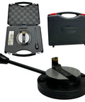 Ball turning attachment with graduation scale for lathe; includes box of cutting bits and carrying case