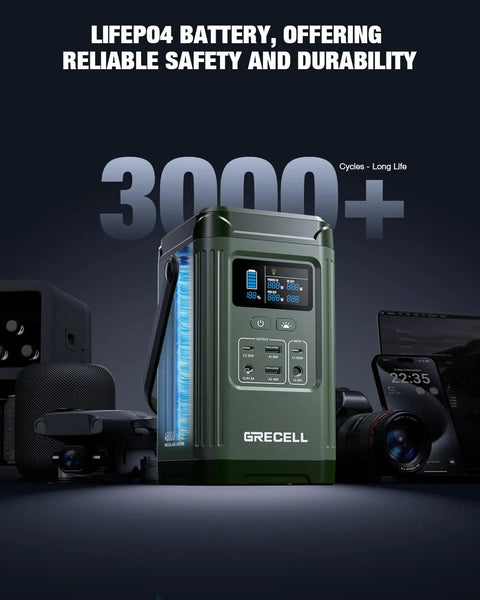 T200 Portable Power Station 240W Green For Camping And Home Backup Power Off Grid Ready Ideal For Road Trips with digital display