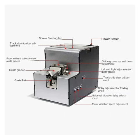 Fully Automatic Screw Arranging Machine Feeder And Vibrating Bowl Dispenser With Intelligent Brush Adjustment System For Precision Sorting Fast DIY Assembly Line Automation Project
