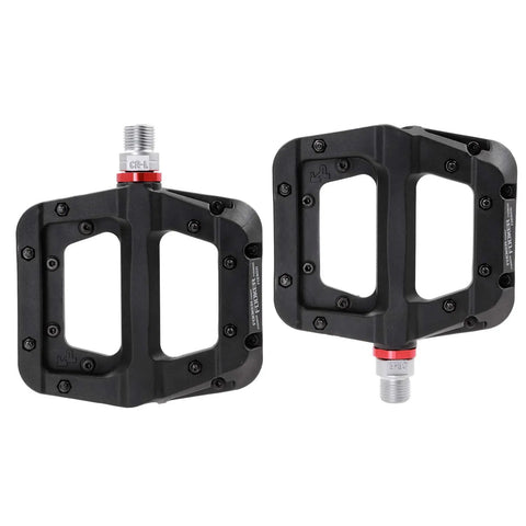 Non Slip Mountain Bike Pedals With Lightweight Nylon Fiber Platform For MTB And BMX 3 Bearing Cr Mo Spindle Rugged All Terrain Pedals Nine Sixteenth Inch Spindle Durable Abrasion Resistant Grippy For Rough Trails Built To Last. black nylon MTB pedals, 9/16 Cr-Mo spindle