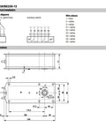Detailed wiring diagram and dimensions for Built Tough HVAC Control Damper Actuator 230V 40Nm Heavy Duty Valve Drive Motor.